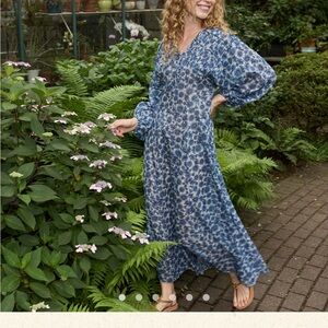 Doen NAYELI DRESS -- BLEU SOLEIL FLEURIT